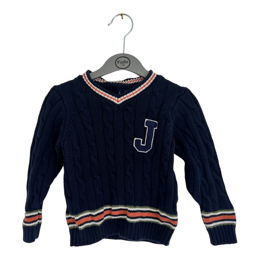 Janie and Jack |  CABLE KNIT VARSITY SWEATER size 12-18 months